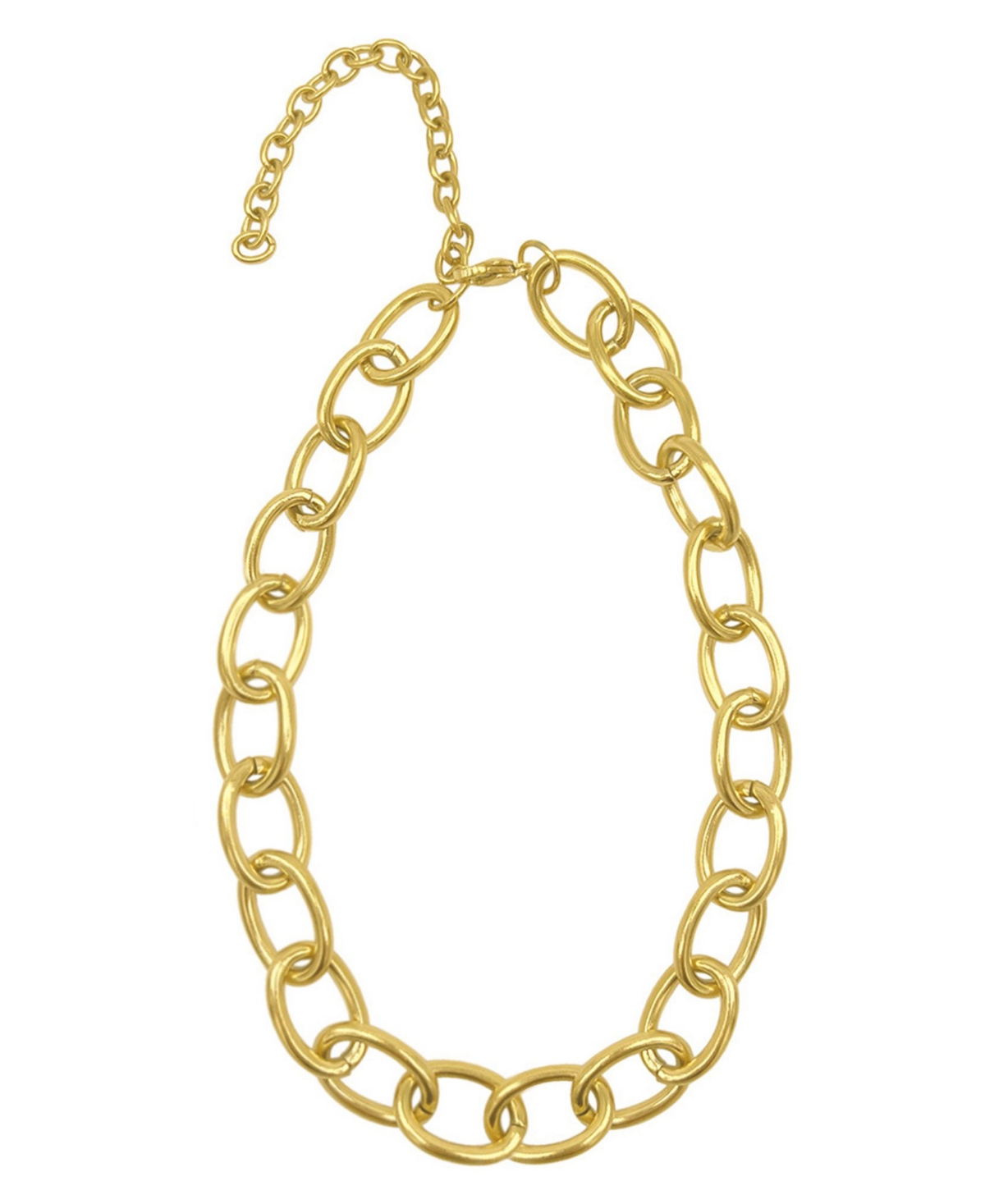 Adornia Women's Oval Link Adjustable Gold-tone Chain Necklace In Yellow