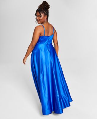 Trendy Plus Size Satin Sleeveless Gown