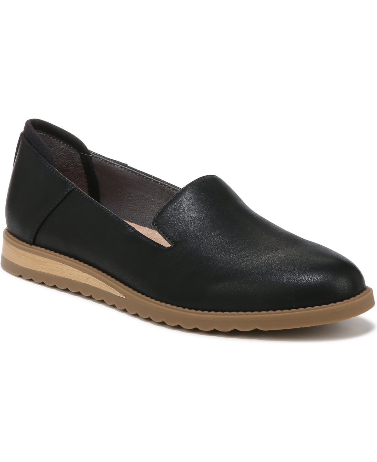 Shop Dr. Scholl's Women's Jetset Loafers In Black Faux Leather
