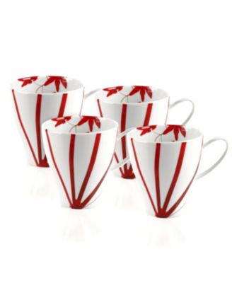 Mikasa - "Pure Red" Mugs, 12 oz, set of 4