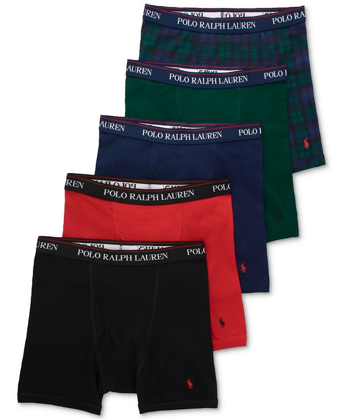Polo Ralph Lauren Men's Classic-Fit Cotton Boxers, 5-pack - Macy's