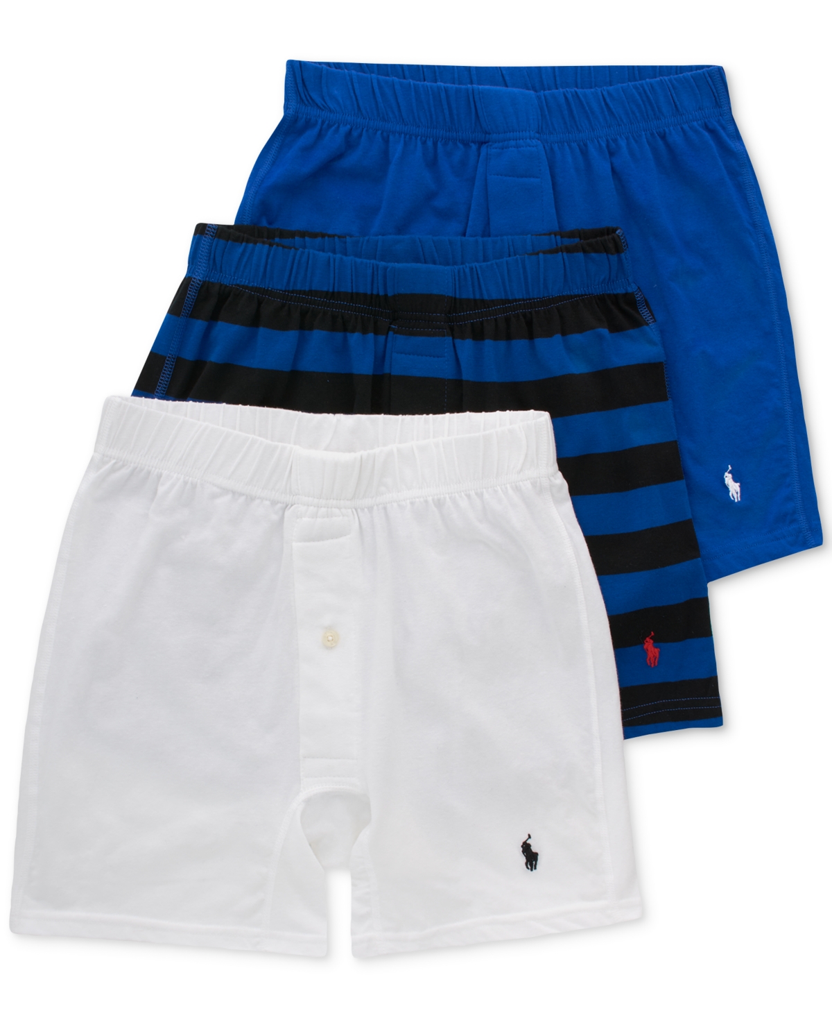 Polo Ralph Lauren Men's 3-pack Classic Stretch Knit Boxers In Blue