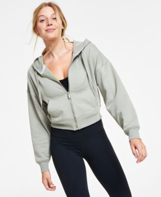 Calvin Klein Women's Drop-Shoulder Zippered Hoodie - Macy's