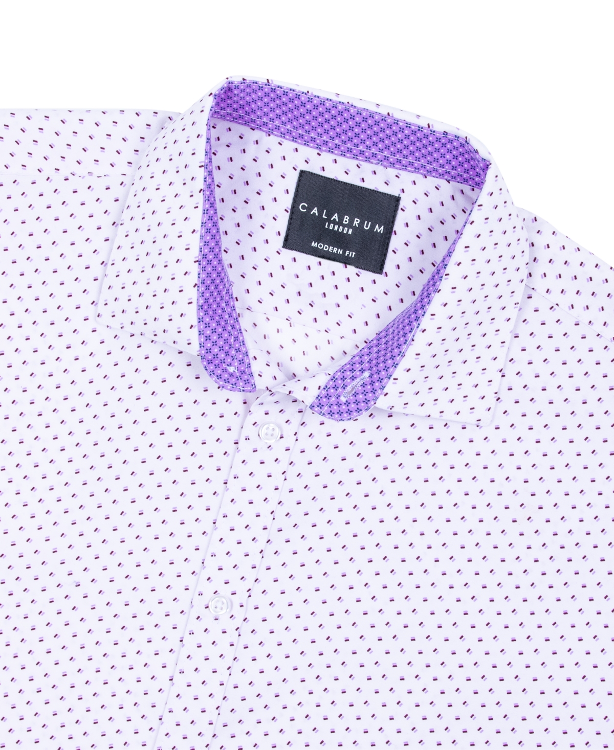 Calabrum Men's Regular Fit Sprinkle Print Wrinkle Free Performance Dress Shirt In Lilac