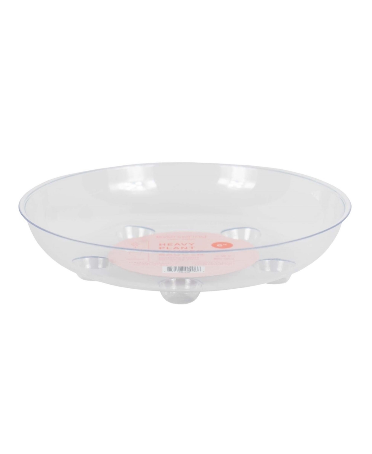 Heavy Gauge Footed Carpet Saver Saucer, 6-Inch Diameter, Clear - Clear