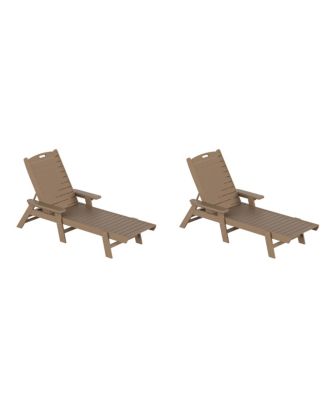 Adirondack Outdoor Chaise Lounge for Patio Garden Poolside (Set of 2)