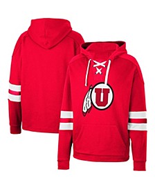 Men's Red Utah Utes Lace-Up 4.0 Pullover Hoodie
