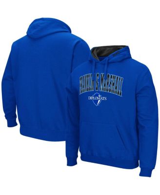 Men's Blue Franklin & Marshall Diplomats Arch & Logo Pullover Hoodie