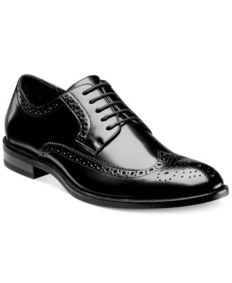 stacy adams black & white wingtip oxford shoes