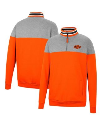 Men's Heathered Gray, Orange Oklahoma State Cowboys Be the Ball Quarter-Zip Top