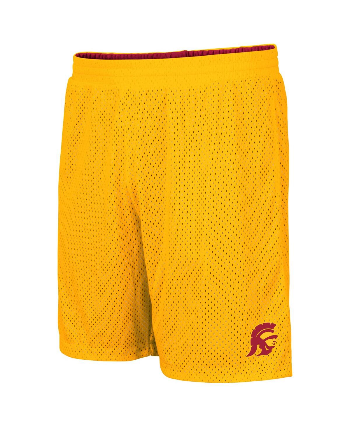 Men's Colosseum Gold Usc Trojans Wiggum Reversible Wordmark Shorts - Gold