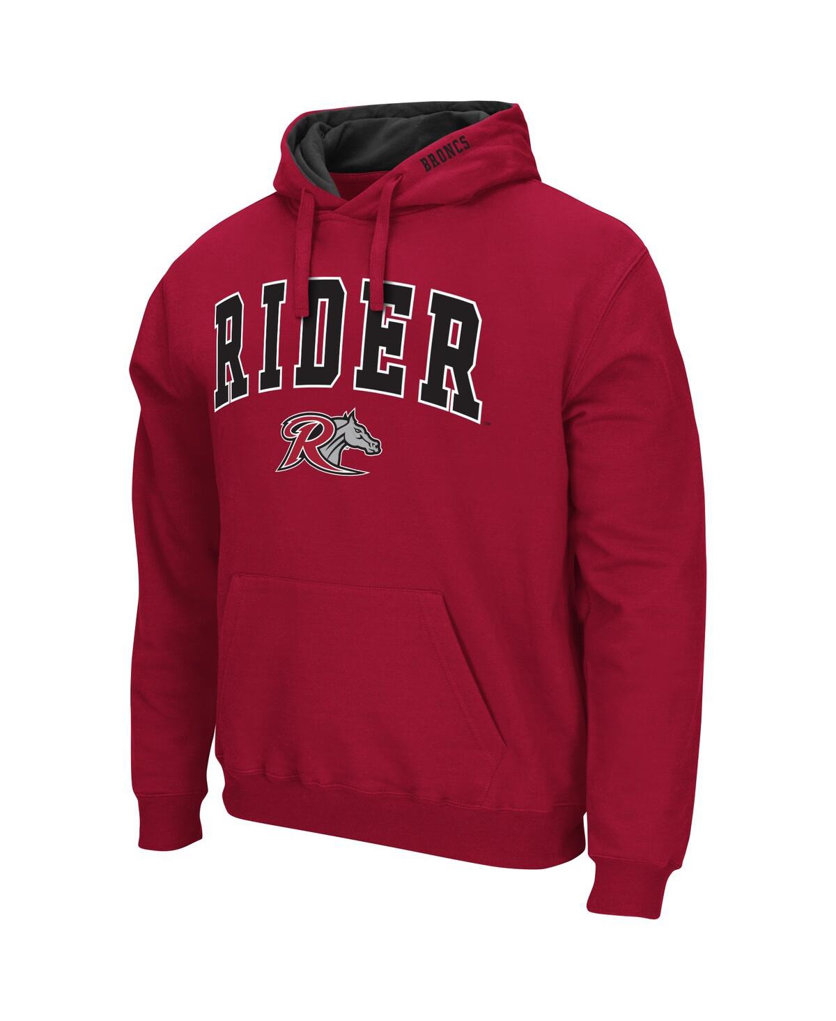 Colosseum Men's  Cranberry Rider Broncs Arch & Logo Pullover Hoodie In Cranberry
