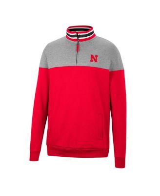 Men's Heathered Gray, Scarlet Nebraska Huskers Be the Ball Quarter-Zip Top