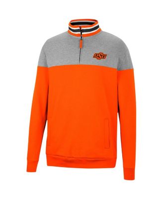Men's Heathered Gray, Orange Oklahoma State Cowboys Be the Ball Quarter-Zip Top