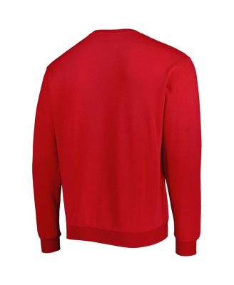 Men's Red Bradley Braves Arch Over Logo Pullover Sweatshirt