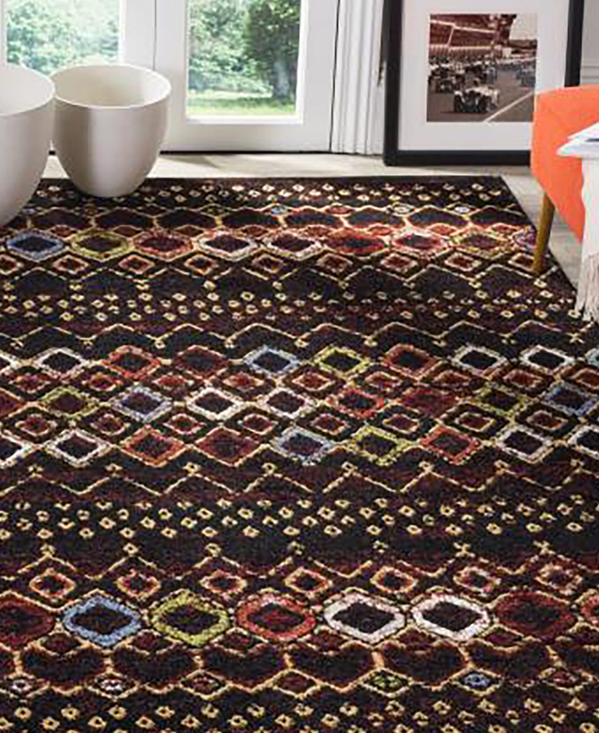 Safavieh Amsterdamand Multi x Outdoor Area Rug - Black