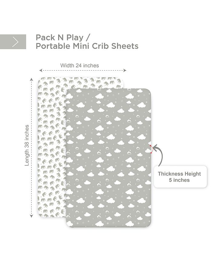 Bublo Baby Pack and Play Fitted Sheet, Portable Pack N Plays Mini Crib