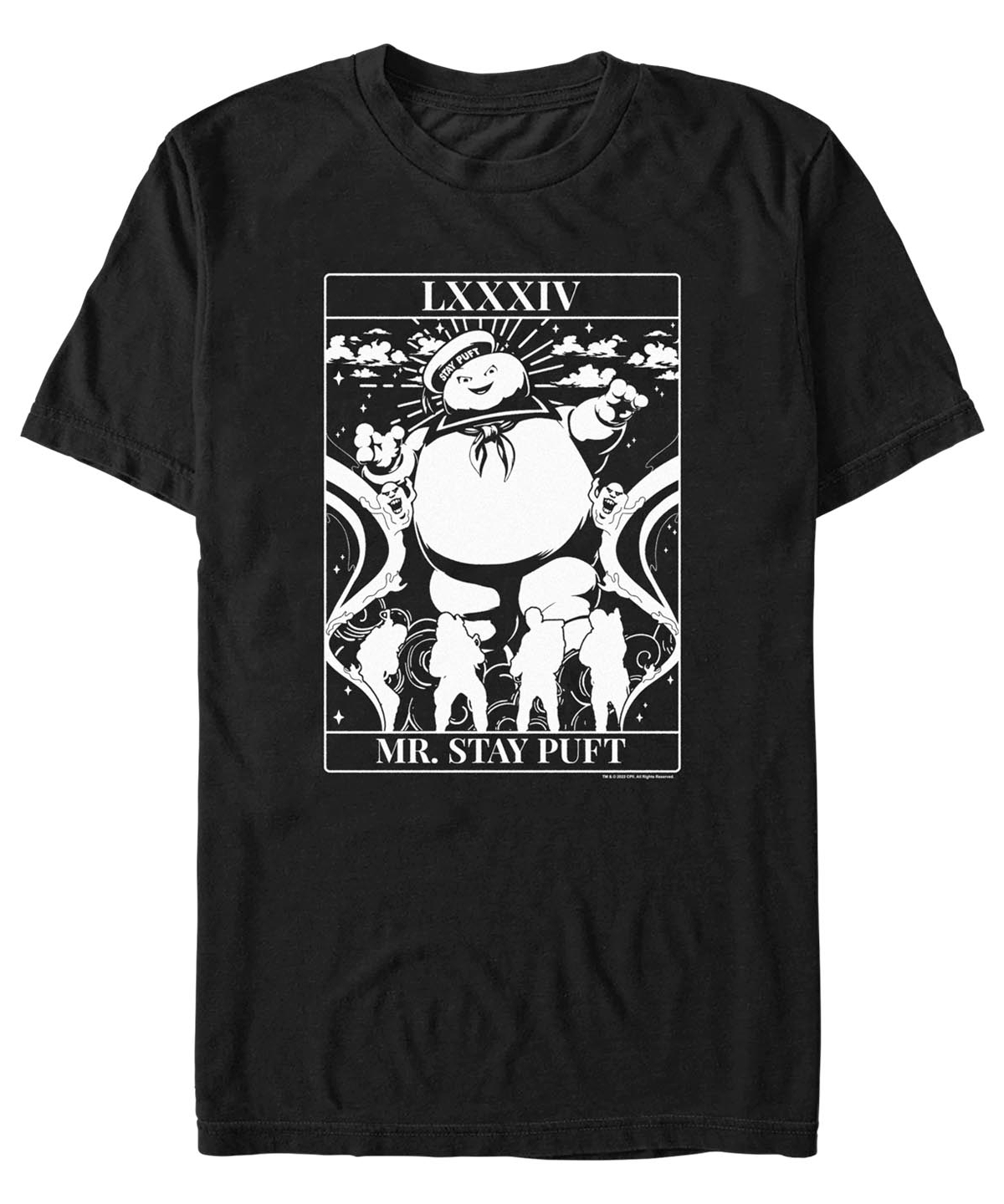 Fifth Sun Men's Ghostbusters Puft Tarot Short Sleeves T-shirt In Black