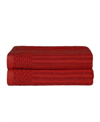 Soho Checkered Border Cotton 2 Piece Bath Towel Set, 54" x 27"