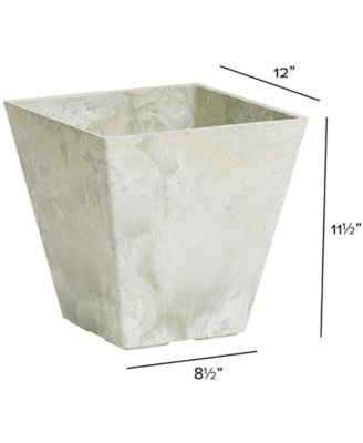 ArtStone 35126 Ella Square Planter  Art Stone Mint 12 Inch