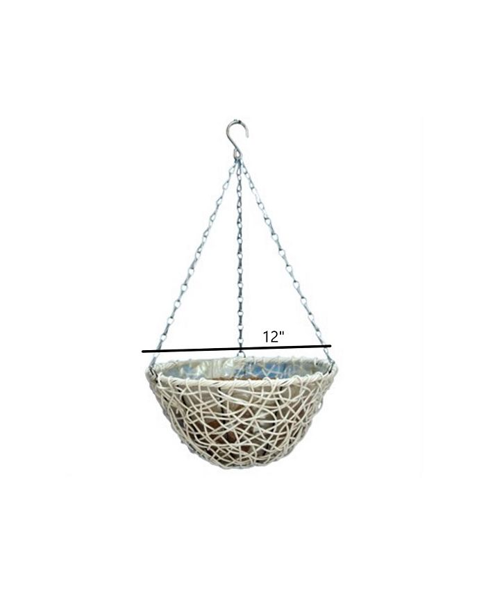 Gardener's Select Resin Wicker Hanging Basket, White, 12" Macy's