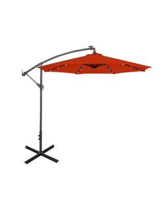 10 Ft Outdoor Patio Solar LED Cantilever Umbrella