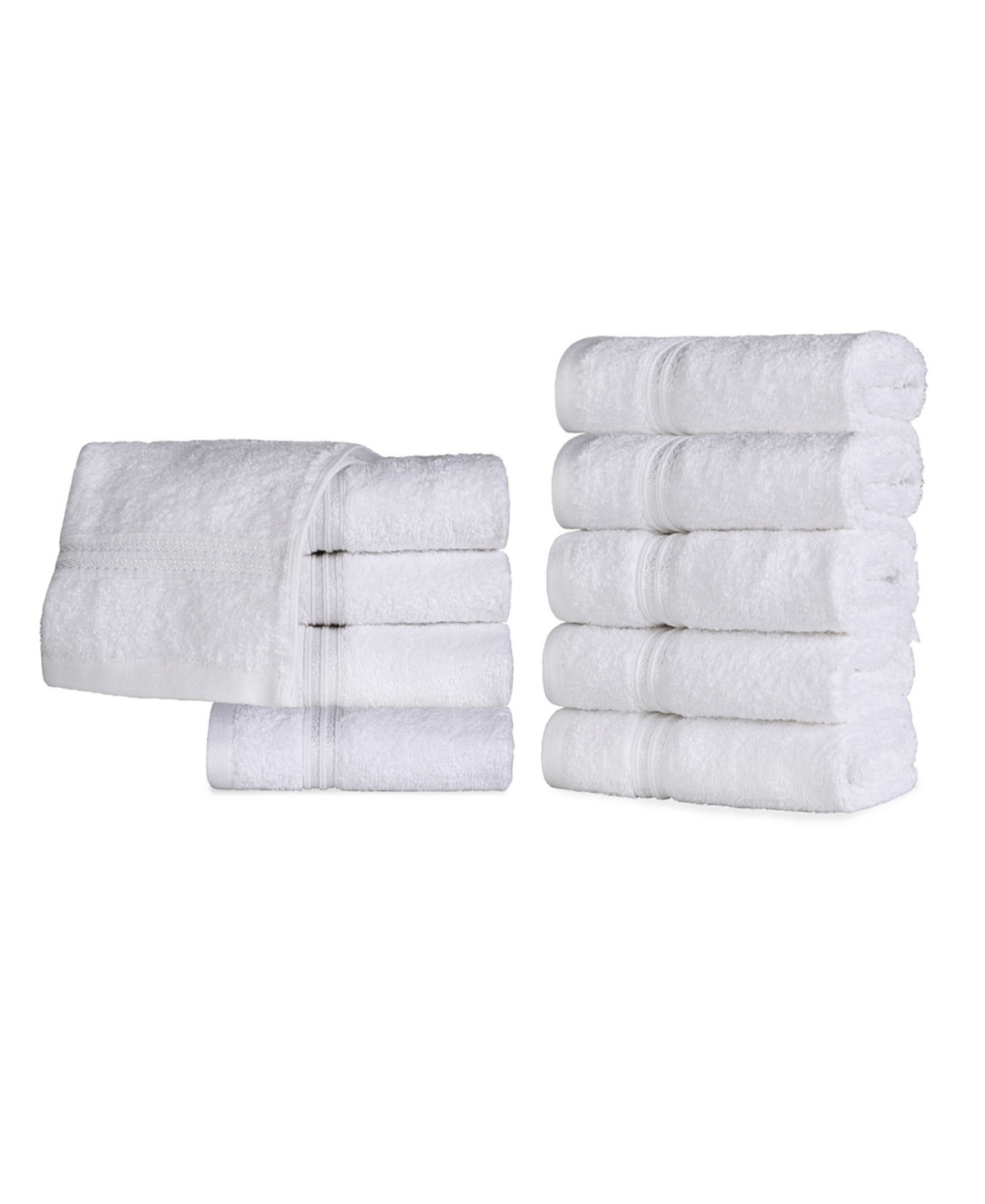 Superior Solid Quick Drying Absorbent 10 Piece Egyptian Cotton Face Towel Set Bedding In White