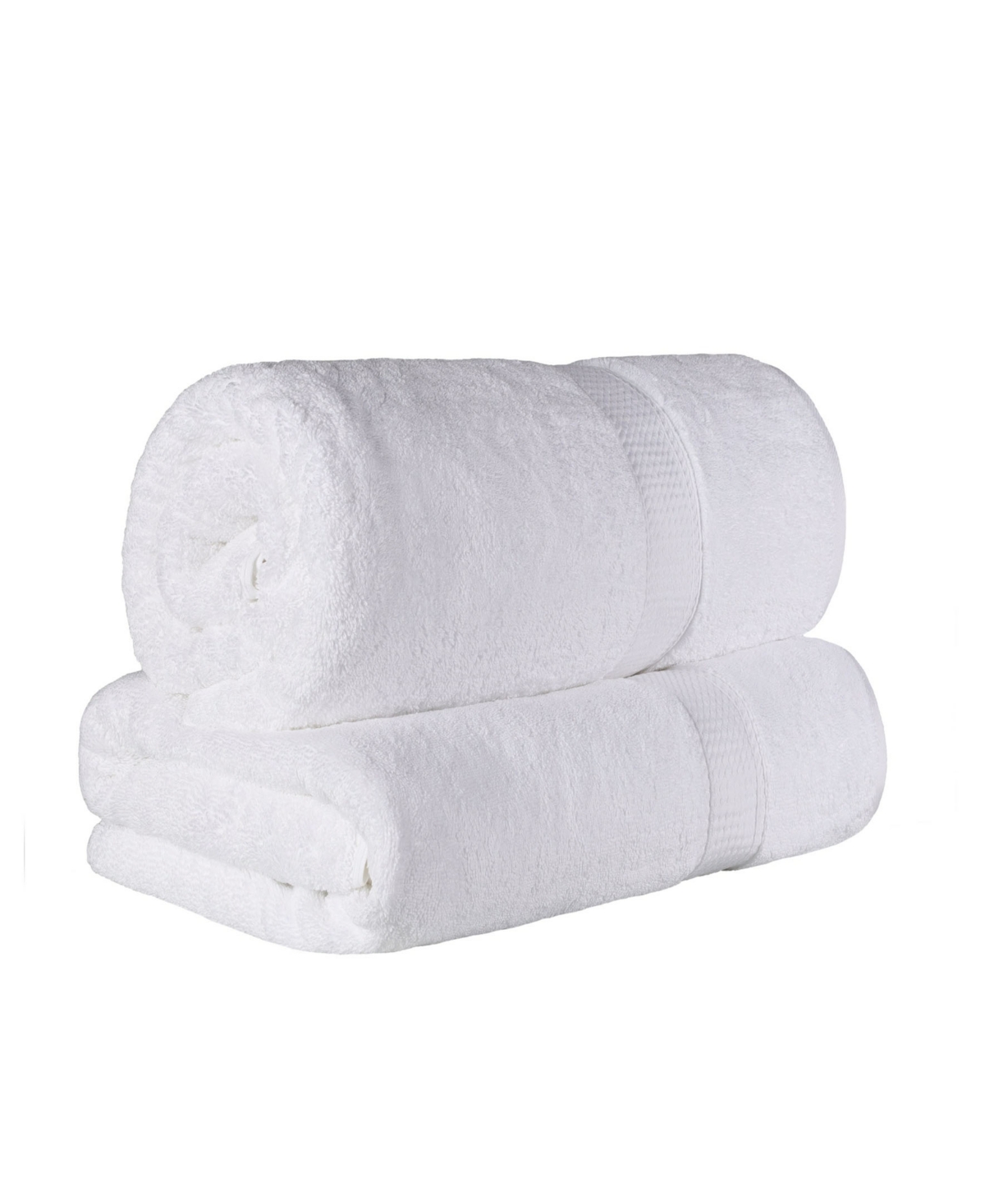 Superior Highly Absorbent 2 Piece Egyptian Cotton Ultra Plush Solid Bath Sheet Set Bedding In White