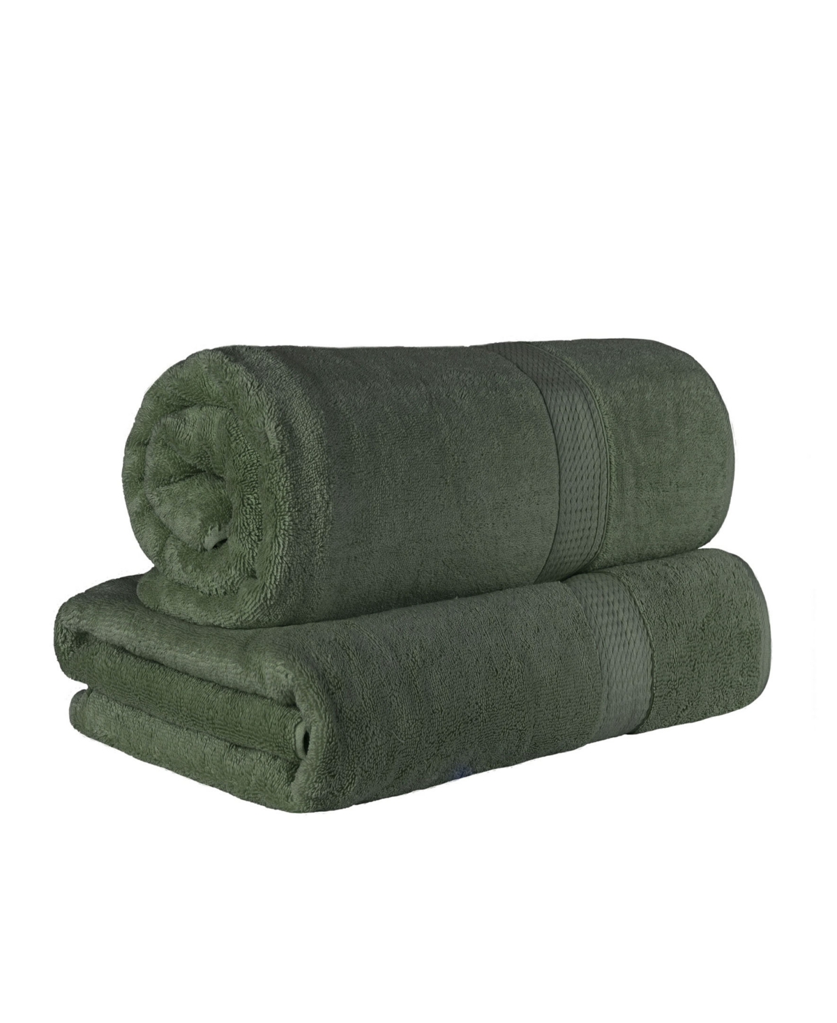 Superior Highly Absorbent 2 Piece Egyptian Cotton Ultra Plush Solid Bath Sheet Set Bedding In Green