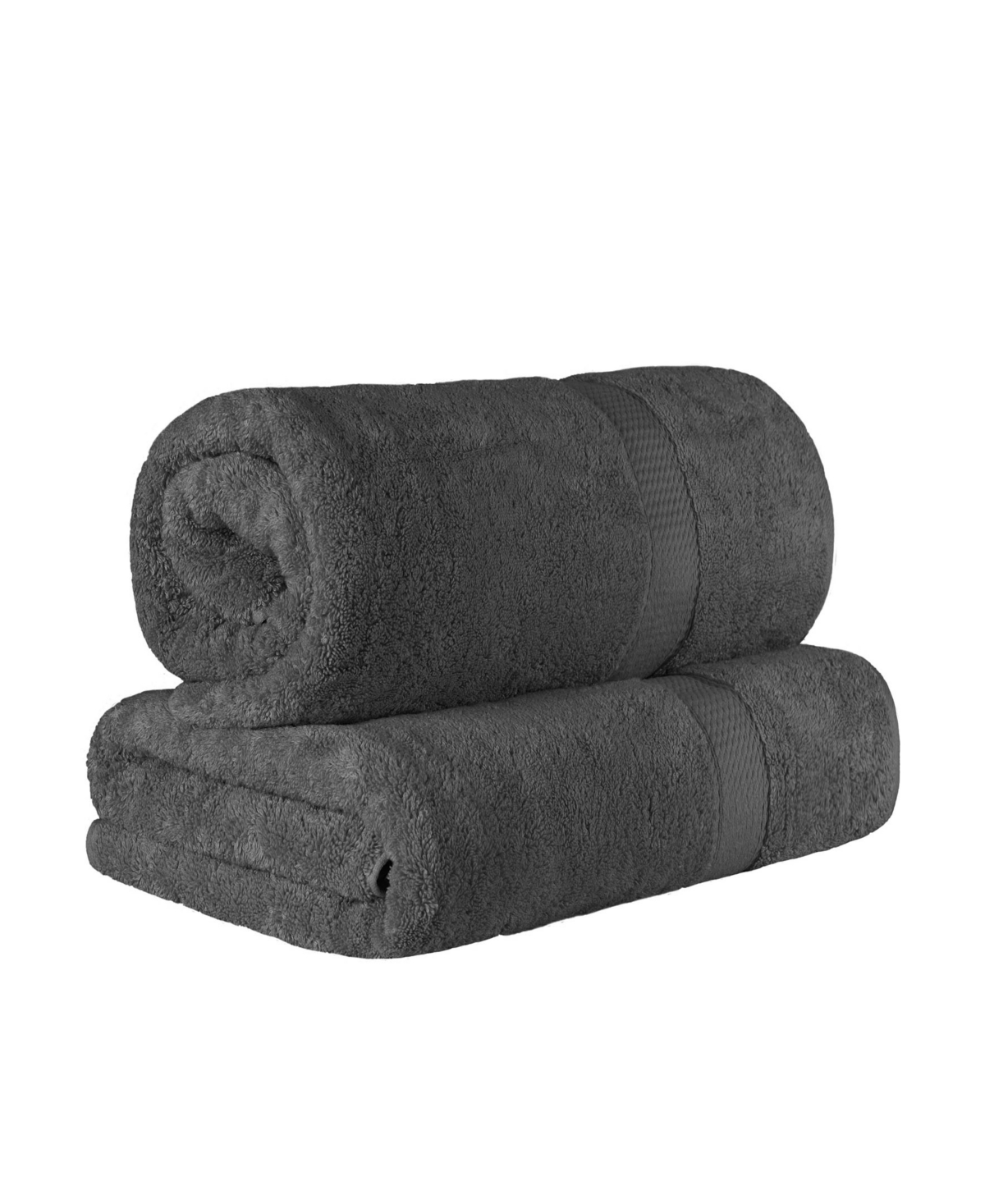 Superior Highly Absorbent 2 Piece Egyptian Cotton Ultra Plush Solid Bath Sheet Set Bedding In Charcoal