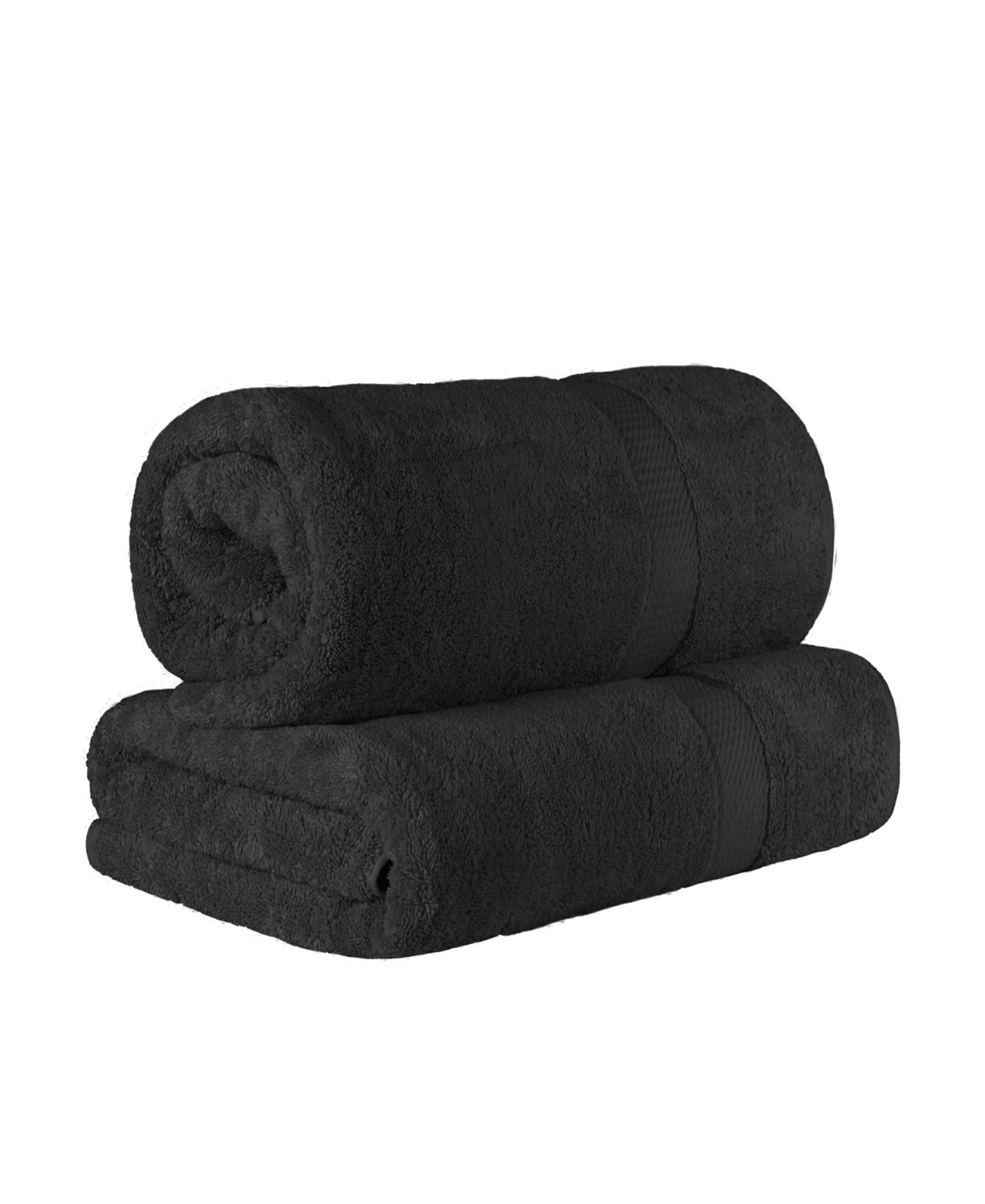 Superior Highly Absorbent 2 Piece Egyptian Cotton Ultra Plush Solid Bath Sheet Set Bedding In Black