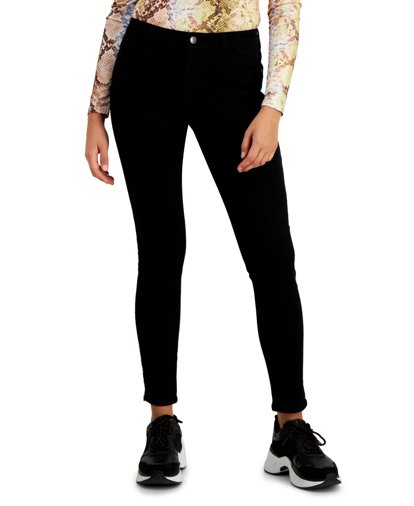 Женские джинсы GUESS Mid-Rise Sexy Curve Skinny, цвет: Чёрный — фото 2
