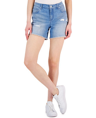 Style & Co Women's Distressed Frayed-Hem Shorts, Created for Macy's ...