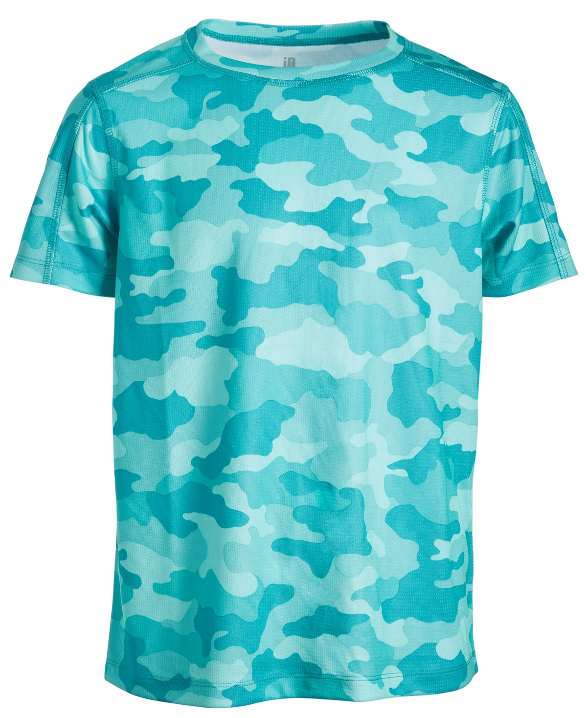 Id Ideology Big Boys Camo-print Short Sleeve T-shirt, With Crew Neck, Created For Macy's In Tropical Surf