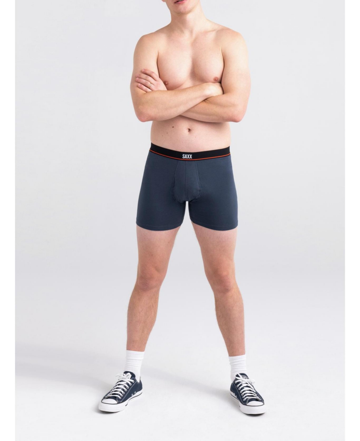 Saxx Men's Non-Stop Stretch Boxer Fly Brief, Pack of 3 - Deep Navy, White
