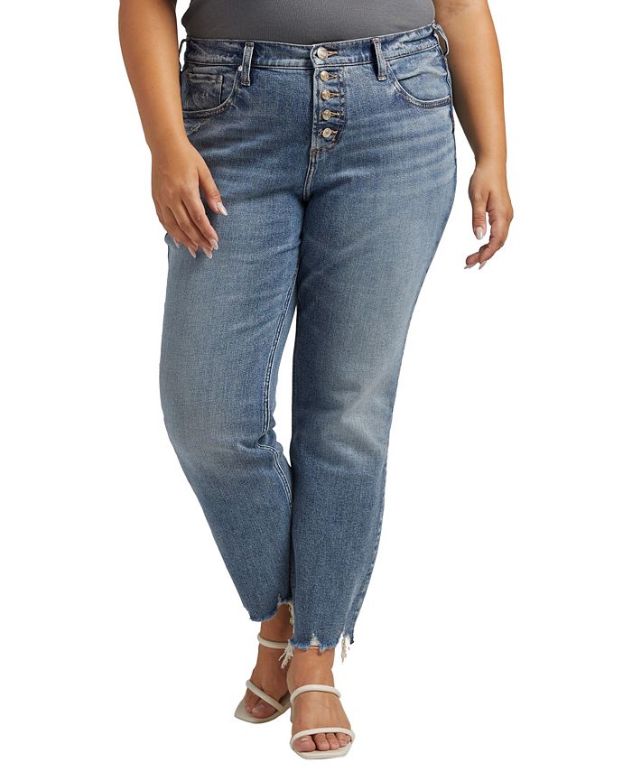Silver Jeans Co. Plus Size Beau High Rise Slim Leg Jeans - Macy's