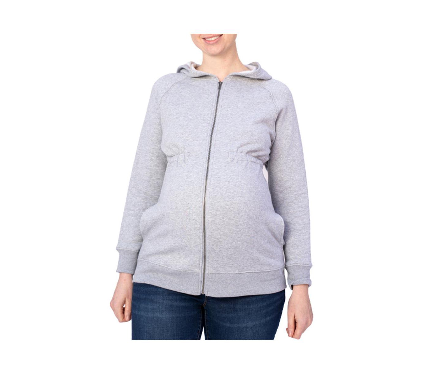 Женское худи Indigo Poppy Women Zip Up Maternity, цвет: Серый — фото 1