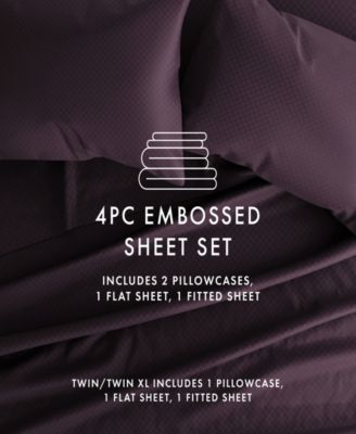 Expressed In Embossed Checkered 4-Pc. Sheet Set, Queen