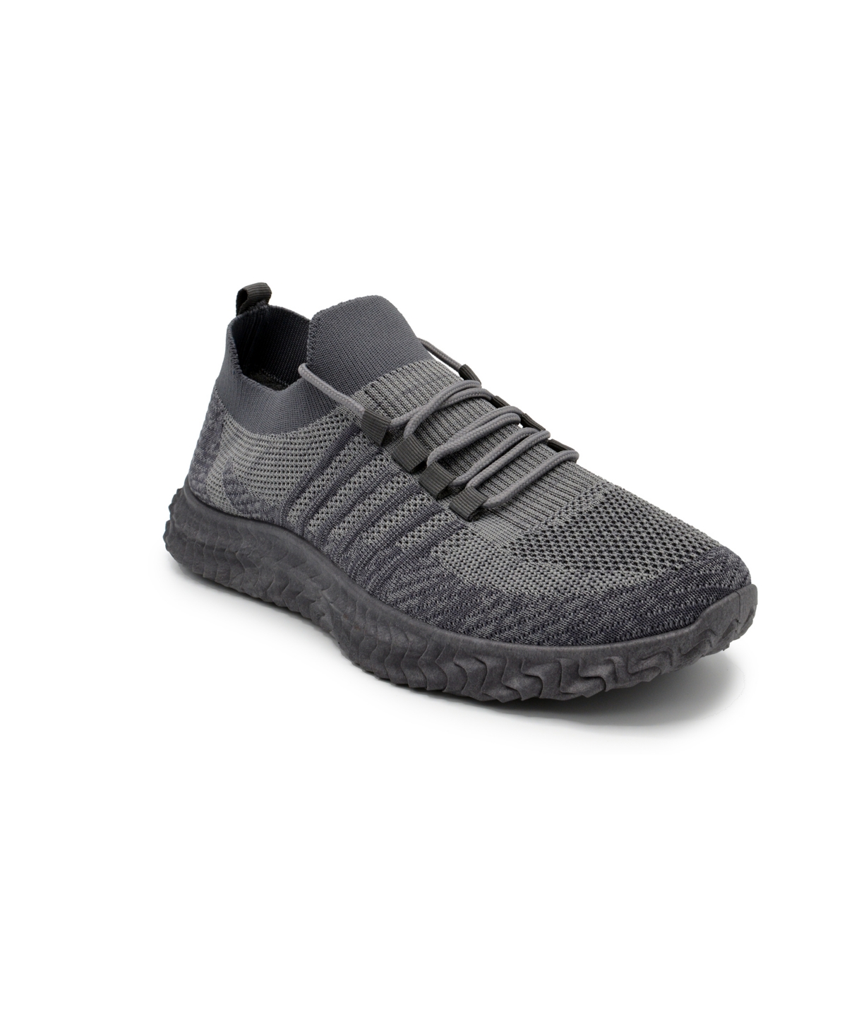 Akademiks Men's Knit Stripe Sneakers Men's Shoes In Gray