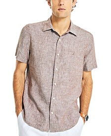 Men's Classic-Fit Solid Linen Short-Sleeve Shirt 