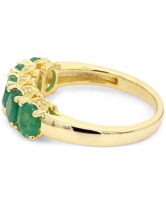 Sapphire (2-1/2 ct. t.w.) & White Sapphire Accent Ring in Gold-Plated Silver (Also in Ruby & Emerald)