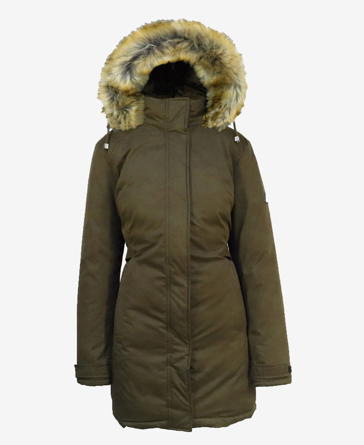 Shop Galaxy By Harvic Women's Heavyweight Parka Jacket With Detachable Hood In Olive