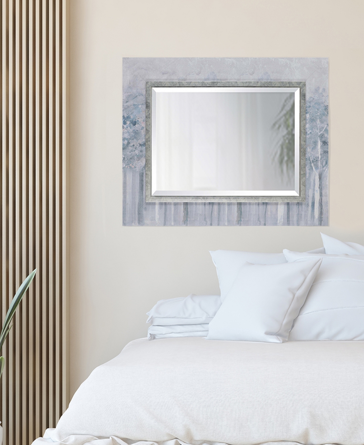 Decorative Rectangular Art Mirror, - Silver