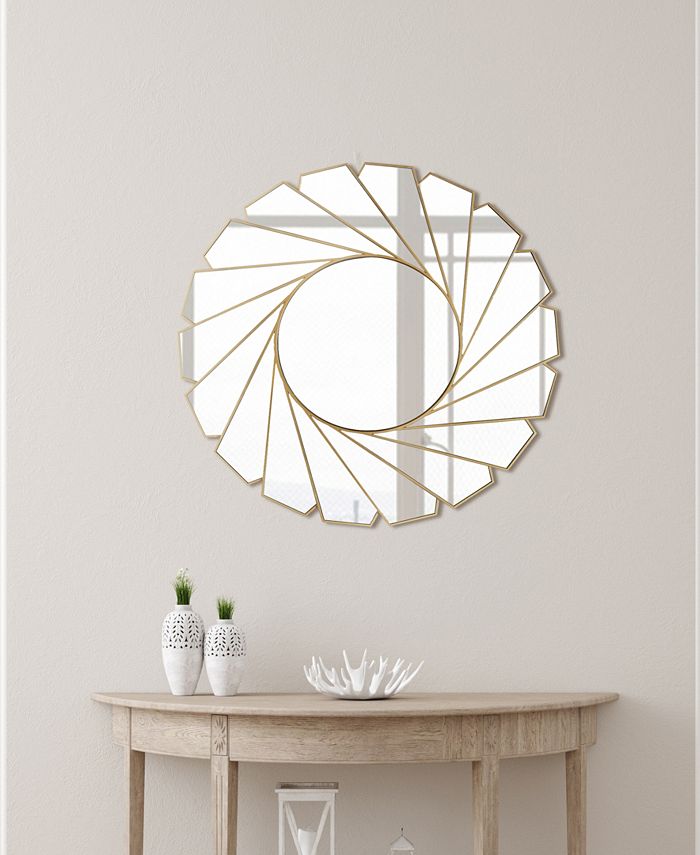 Mirrorize Round Framed Decorative Vanity Wall Mirror, 24" D Macy's
