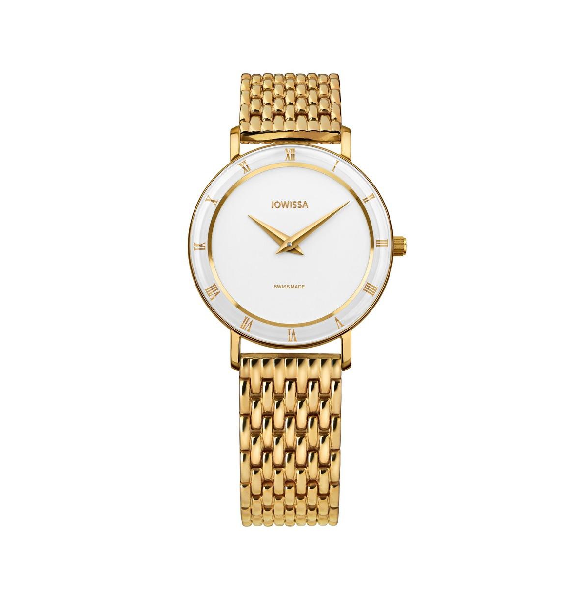 Roma Swiss Gold Plated Ladies 30mm Watch - White Dial - White