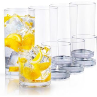 Zulay Kitchen Acrylic Glasses Drinkware - 8 Piece Unbreakable Plastic Tumblers - Macy's