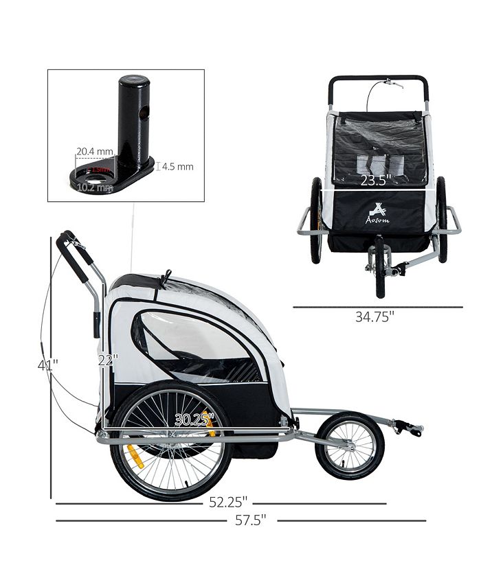 Aosom Elite ThreeWheel Bicycle Cargo Trailer for Two Children Macy's