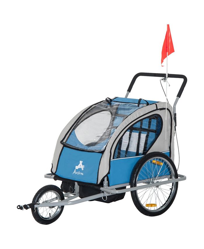 Aosom Elite Double Baby Bike Trailer Child Bicycle Kids 3 colors Macy's