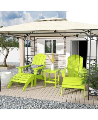 5 Piece Outdoor Adirondack Folding Chair with Ottoman Side Table Set