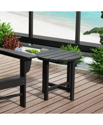 All-Weather Outdoor Patio Round Poly Adirondack Side Table